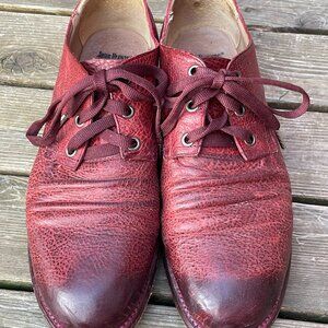 John Fluevog Womens Meryl Red Lace Up Shoes Size 8